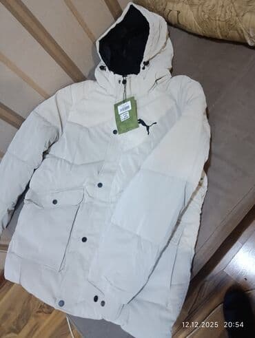 tech fleese: Утепленная мужская куртка-пуховик Puma, светло-серая. Характеристики — 2