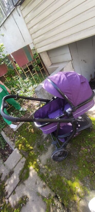 коляска prego: Коляска, цвет - Фиолетовый, Б/у — 5