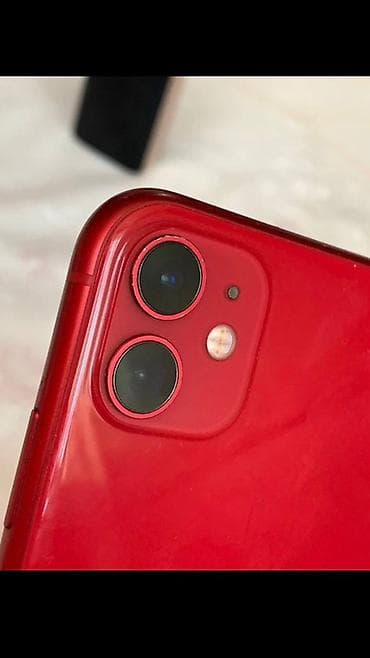IPhone 11, Б/у, 128 ГБ, Красный, Зарядное устройство, Защитное стекло, Чехол, 100 %