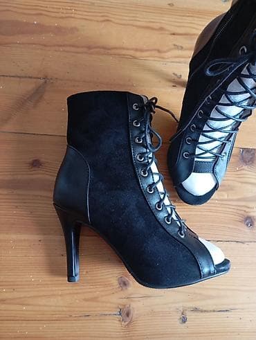 черные ботильоны на каблуке: Женские ботильоны на шпильке - Цвет: черный - Дизайн: комбинированный — 4