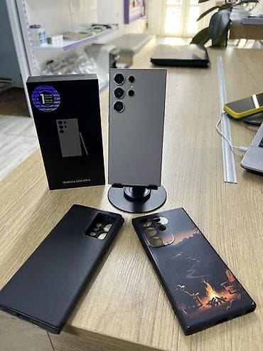 samsung ош: Samsung Galaxy S24 Ultra, цвет - Серебристый, eSIM — 1