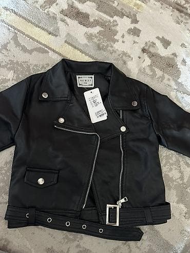 косухи: Детская косуха из эко-кожи, черная На 5 лет - Классический — 1