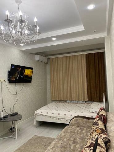 бишкек квартира ночь: 1 комната, Душевая кабина, Постельное белье, Кондиционер — 5