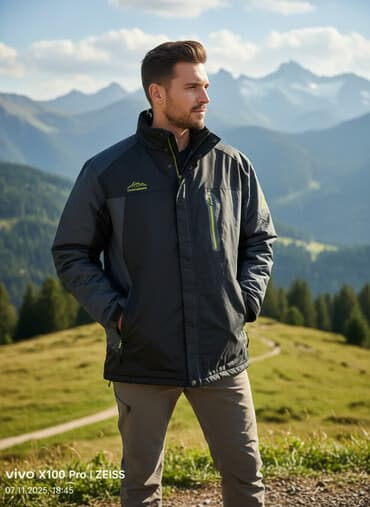 Мужская куртка Outdoor Sport, размер XXL - Цвет: тёмно‑серый/чёрный с