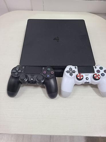 zv e1: PlayStation 4 Slim (черная) + 2 беспроводных контроллера DualShock 4 — 1