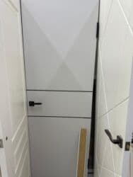 осб панели: Межкомнатная дверь со стеклом, Двустворчатая, цвет - Белый — 10