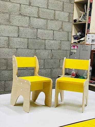 Офис эмереги: Балдар үчүн отургуч, Жыгач, түсү - Сары — 2