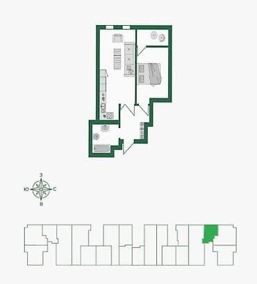 о2 девелопмент: 2 комнаты, 50 м², Элитка — 3
