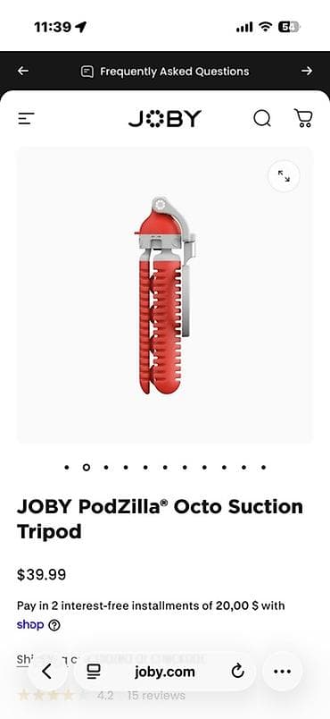 Техника жана электроника: JOBY PodZilla Octo Suction Tripod — универсальный держатель-трипод для — 6
