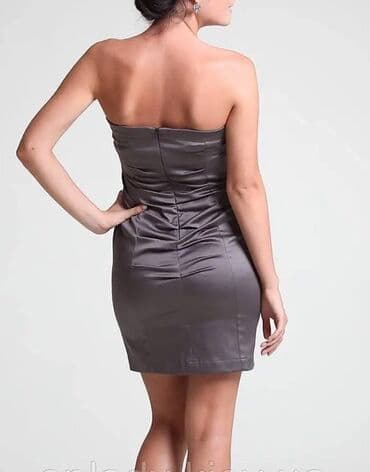 коктейльные платья в пол: Кече көйнөгү, Коктейл, Орто модель, Атлас, Жеңдери жок, S, M — 2