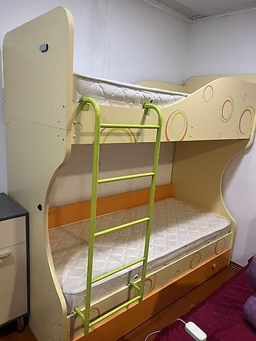 Балдардын керебеттери үчүн бөгөттөгүчтөр: Детская двухъярусная кровать с матрасами - Комплектация: два спальных lalafo.kg да — 1 Балдардын керебеттери үчүн бөгөттөгүчтөр: Детская двухъярусная кровать с матрасами - Комплектация: два спальных — 1