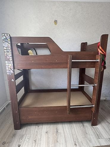 Двухъярусная детская кровать, ЛДСП, цвет - Коричневый