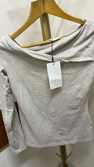 slim patch original: Топ с длинным рукавом Zara - Цвет: светло‑серый меланж - Материал — 2