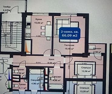 ала тол: 2 комнаты, 66 м², Элитка, 12 этаж, Евроремонт — 5