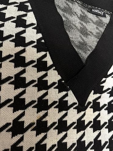 Эркектер кийими: 1. Жилет вязаный NARSAC с узором «гусиная лапка» - Модель — 1