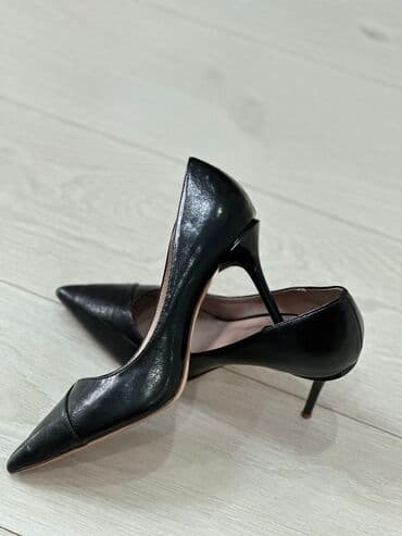 туфли цвет черный на высоком каблуке: Натуральная кожа . Размер 38 . Состояние идеальное — 2