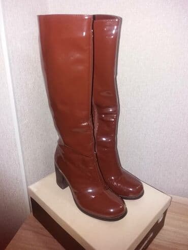 женские брендовые туфли недорого: Женские зимние сапоги коричнего цвета, 36 размера. Отличного качество — 1