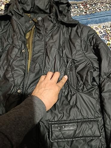 Куртки: Куртка с капюшоном от дождя Brand Man черная Б/У в хорошем состоянии — 7