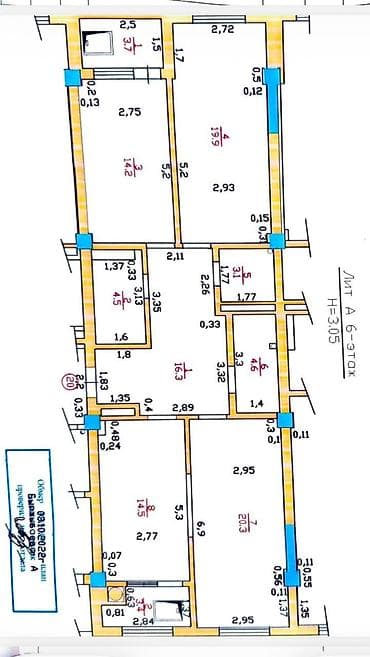 Батирлер: 3 бөлмө, 106 м², Түштүк Магистраль Элитка, 6 кабат, Евро оңдоо — 2