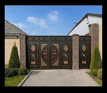 Распашные ворота: Стальные уличные ворота для частного дома - Материал: сталь — 9