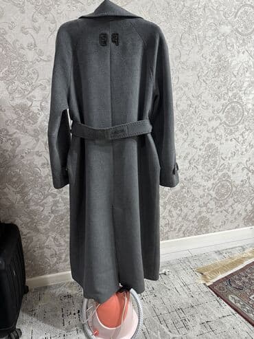 длинное трикотажное платье с капюшоном: Пальто, Халат, Осень-весна, Драп, Длинная модель, С поясом, XL — 4