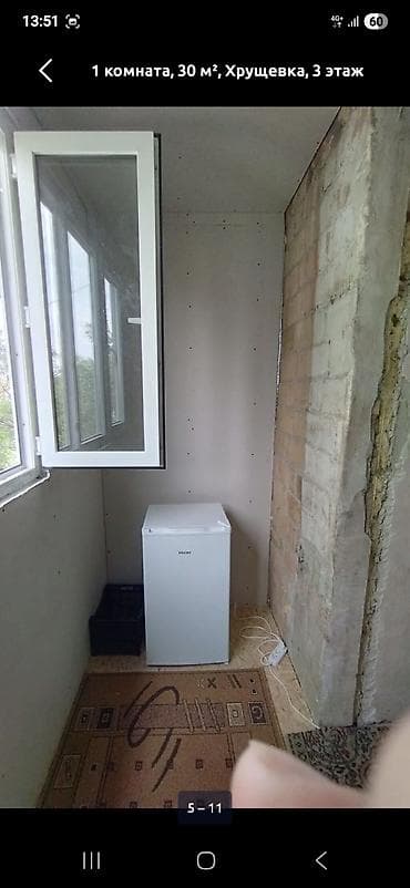 студия 1 комнатная квартира: 1 комната, 30 м², Хрущевка, 3 этаж, Косметический ремонт — 4