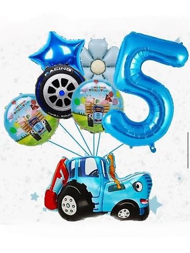 Бонбоньеркалар: Набор фольгированных шаров для детского праздника «Синий трактор» + lalafo.kg да — 10 Бонбоньеркалар: Набор фольгированных шаров для детского праздника «Синий трактор» + — 10