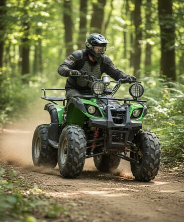 электронная мотоцикл: Квадроцикл Бензин, 130 куб. см, Детский — 1