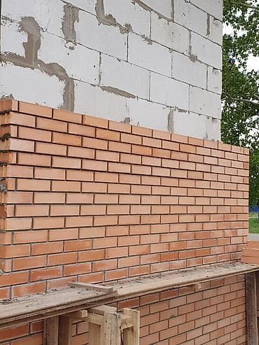 установка ламината: Облицовка фасада керамическим кирпичом - Вид работ: кладка — 1