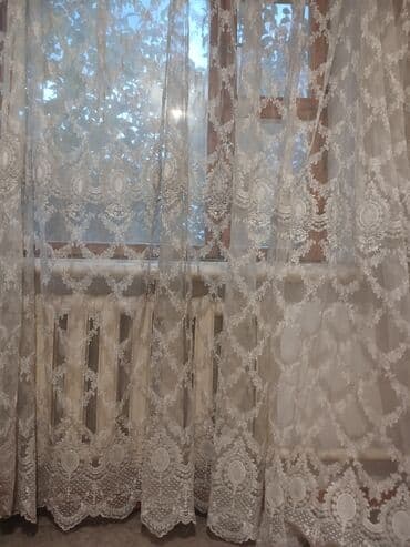 ролл шторы бишкек цена: Тюль капроновая с рисунком б/у,цвет:айвори,Турция ширина-7м30см — 1
