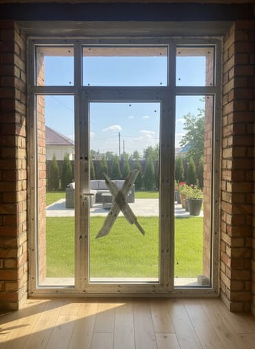 ешик дерезе: ПВХ окно-портал с дверью - Материал: пластиковый профиль (ПВХ) с — 1