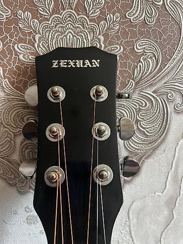 Музыкальные инструменты: ЭлектроАкустическая гитара ZEXUAN (дредноут с вырезом) + чехол и — 6