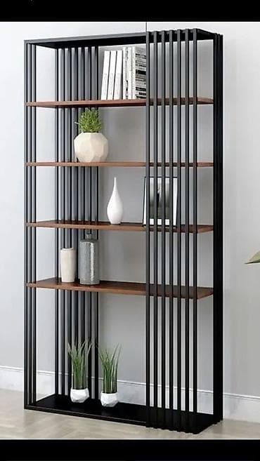 Мебель: Книжная полка, Железо, Напольная — 1