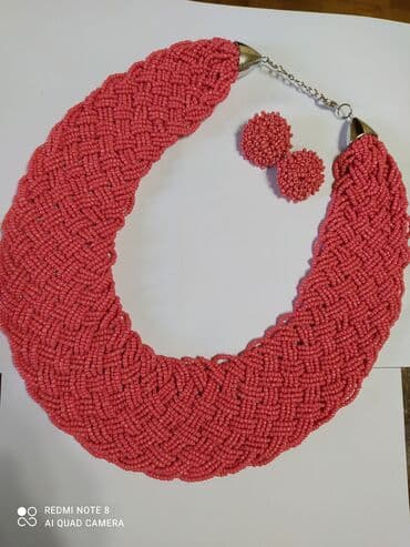 Киреге берилүүчү кийимдер: Ожерелье из бисера и серьги гвоздики,ручная работа,шикарно смотрится и — 8