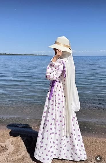 новогодний платья: Повседневное платье, Лето, Длинная модель, M, L — 2