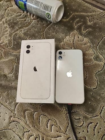 vr meta: IPhone 11, Б/у, 128 ГБ, Белый, Зарядное устройство, Чехол, Кабель, 100 % — 1