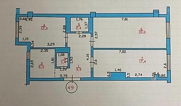 6: 2 комнаты, 71 м², Индивидуалка, 6 этаж, Евроремонт — 6