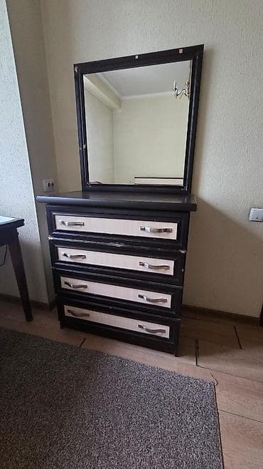 Спальный гарнитур, Б/у, Комод, Кыргызстан, МДФ, Самовывоз, цвет - Коричневый