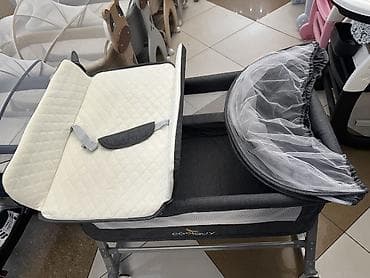 спальные мишки: Детская приставная кроватка, С колесиками, цвет - Серый — 2