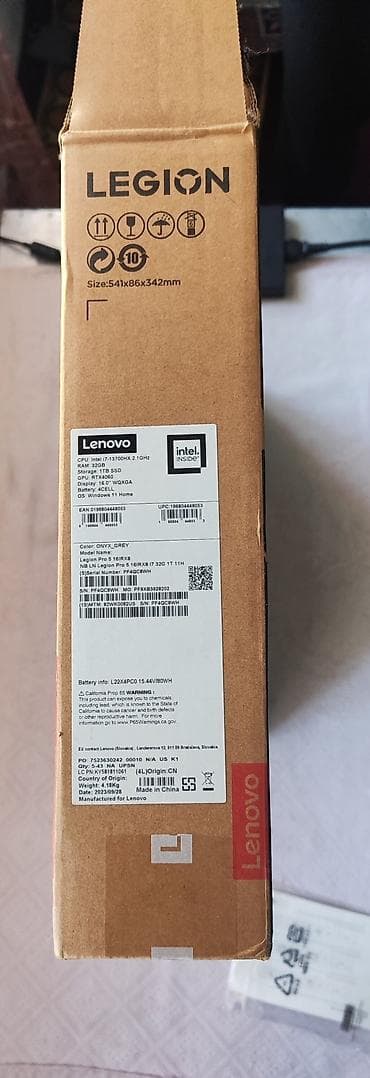 Ноутбуктар жана аксессуарлар: Продаю ноутбук, Lenovo legion Pro5. Характеристики: Intel Core — 4