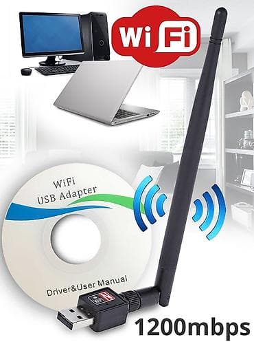 Адаптер wifi 802.11 1200mbps Черный беспроводной приемник для at lalafo.kg Адаптер wifi 802.11 1200mbps Черный беспроводной приемник для
