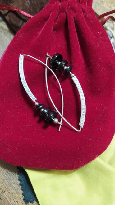 Серебряные серьги, Проба 925, Агат, Женские, Новый