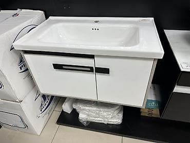 Комоды для ванной: Тумба для ванны, С раковиной, Другой материал, цвет - Белый — 2