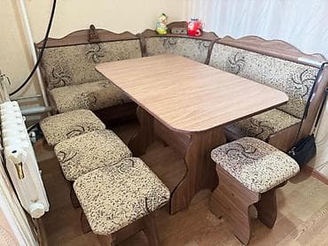 Шкафы: Кухонный мягкий уголок, ЛДСП, цвет - Бежевый — 1