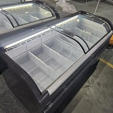 Морозильная бонета с изогнутыми раздвижными стеклянными крышками -