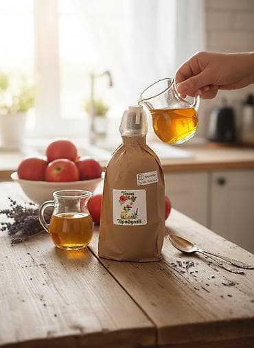 Натуральный яблочный уксус «Таза продукт» - Сырьё: свежие садовые