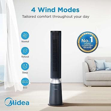 Напольный вентилятор Midea Tower Fan — тихая прохлада и стиль в вашем