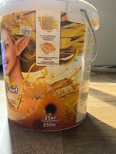 титана: Акриловая краска, Для стены, цвет - Белый, 25 кг, Матовая, Моющаяся — 3