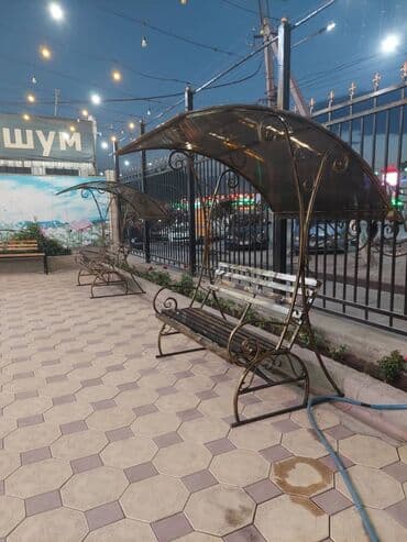 дождевик оптом: Скамейка Металл, Со спинкой, С крышей — 4