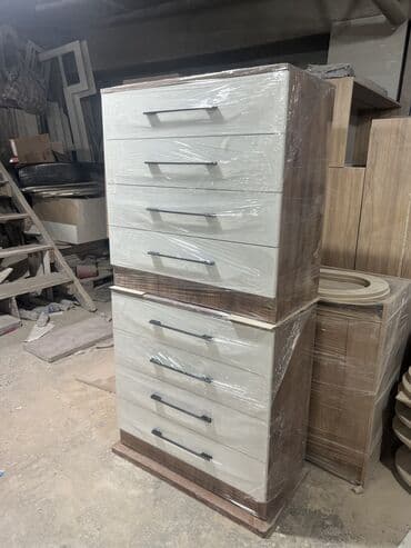 купить комод с зеркалом в спальню: Комод для одежды, Новый, Без зеркала, ЛДСП, цвет - Белый, Коричневый, Бежевый, Бесплатная доставка — 9